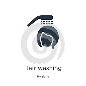 Hair washing icon vector. Trendy flat hair washing icon from hygiene collection isolated on white background. Vector illustration