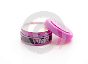 hair wax and clay in tubs