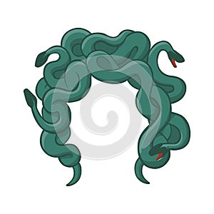 Hair wig from gorgon snakes template