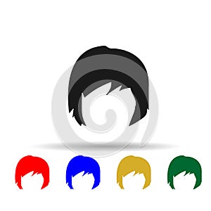 hair, woman, haircut, long fringes multi color style icon. Simple glyph, flat vector of Haircut icons for ui and ux, website or