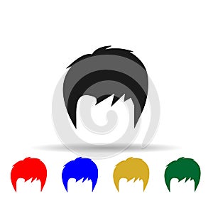 hair, woman, haircut, long fringes multi color style icon. Simple glyph, flat vector of Haircut icons for ui and ux, website or