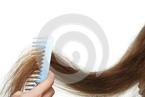Hairbrush and long hair
