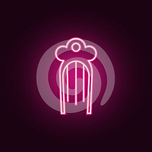 Hairclip neon icon. Elements of Women\'s accessories set. Simple icon for websites, web design, mobile app, info graphics