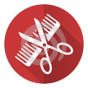 Haircut flat design vector icon, style, hair salon concept illustration