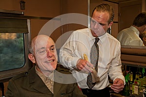 Haircut on the Troop Train