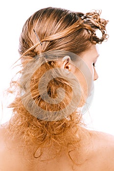 Hairdress of beautiful young woman