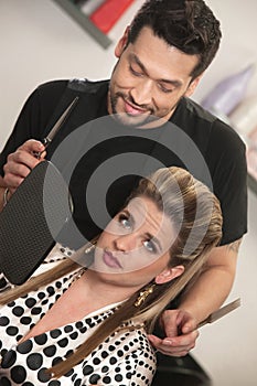 Hairdresser With Annoyed Customer
