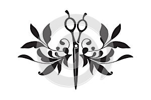 Hairdresser, Beauty salon logo. scissors sign vector illustration