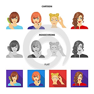 Hairdresser, cosmetic, salon, and other web icon in cartoon,flat,monochrome style.Means, hygiene, care icons in set