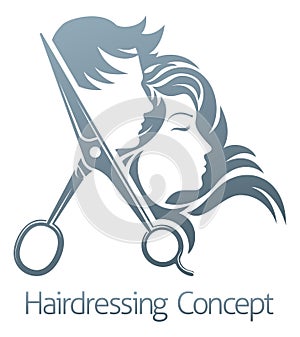 Hairdresser Hair Salon Scissors Man Woman Concept