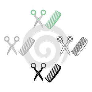 Hairdresser icon in cartoon style isolated on white background. Cat symbol stock vector illustration.