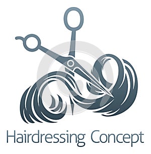 Hairdresser Salon Scissors Cutting Lock Of Hair