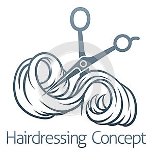 Hairdresser Salon Scissors Cutting Lock Of Hair