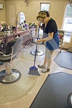 Hairdresser Sweeping