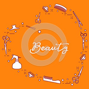 Hairdresser tools. Beauty salon. Manicure