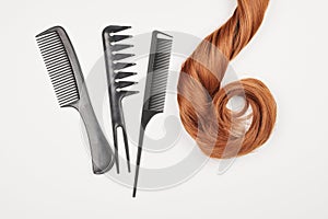 Hairdresser tools close-up isolated on white background