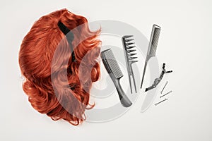 Hairdresser tools close-up isolated on white background