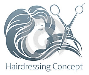 Hairdresser Woman Scissor Concept