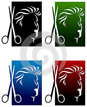 Hairdressers logo set