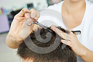 Hairdressing at beauty parlour