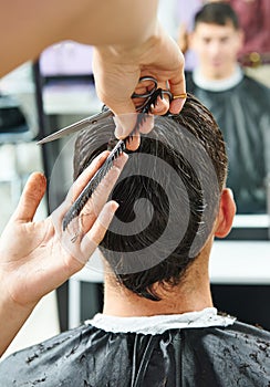 Hairdressing at beauty parlour photo