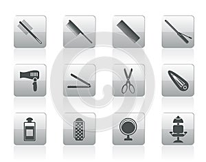 Hairdressing, coiffure and make-up icons