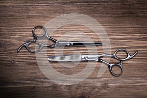 Hairdressing equipment different scissors