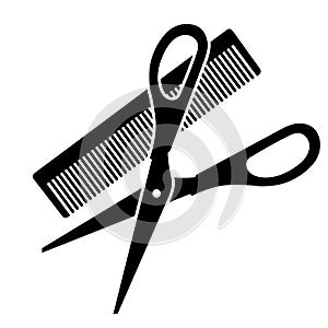 Hairdressing scissors and comb