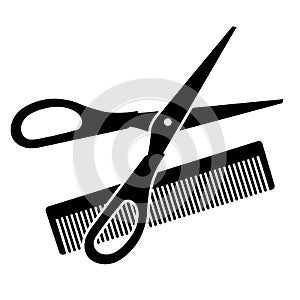 Hairdressing scissors and comb