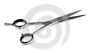 Hairdressing scissors isolated on a white background. Hair cutting scissors. Professional shears