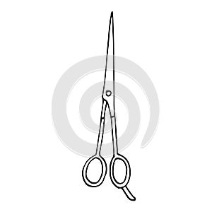 Hairdressing scissors vector illustration, hand drawing doodle