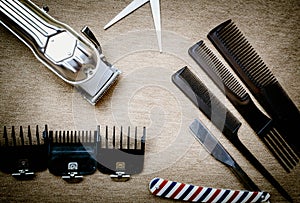 hairdressing tools for cutting hair photo