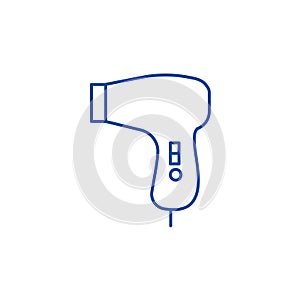 Hairdrier line icon concept. Hairdrier flat  vector symbol, sign, outline illustration.