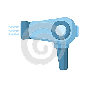 Hairdryer flat icon. Vector colorful isolated illlustration
