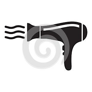 Hairdryer icon, black vector icon isolated