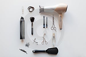 Hairdryer, scissors and other hair styling tools
