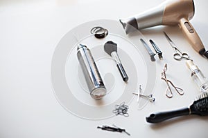 Hairdryer, scissors and other hair styling tools
