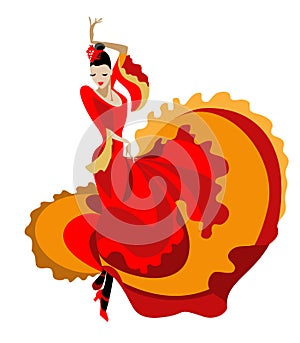 Haired flamenco dancer