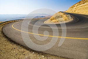 Hairpin bend in desert