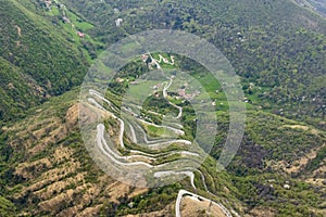 Hairpin turns on road to Selvino, Orobie