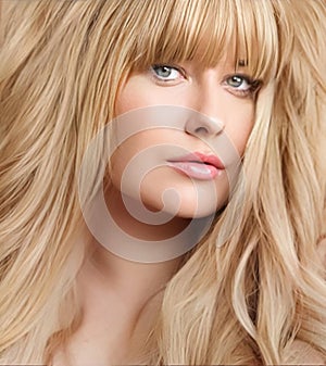 Hairstyle, beauty and hair care, beautiful blonde woman with long blond hair, glamour portrait for hair salon and