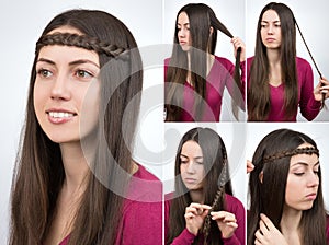 Hairstyle braided hoop tutorial