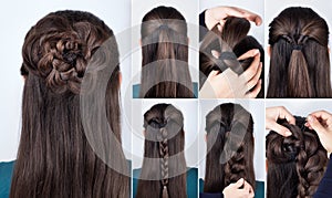 Hairstyle braided rose tutorial