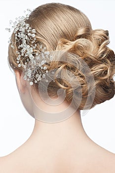 Hairstyle with hair accessory photo