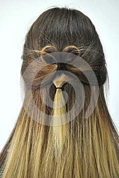 Hairstyle on long hair