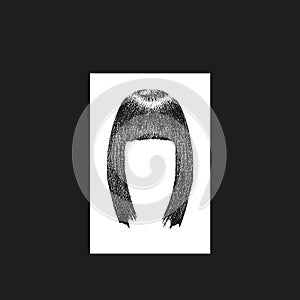 Hairstyle silhouettes. Great set for styling black hair for women. Black and white background