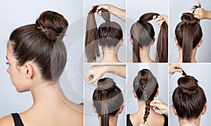 Hairstyle tutorial elegant bun with braid