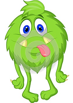 Hairy green monster cartoon