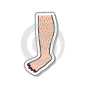 Hairy legs doodle icon