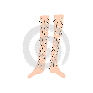 Hairy legs doodle vector illustration, hand drawn